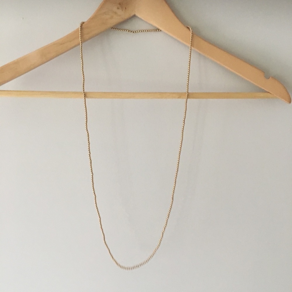 Petite Brass Beaded Chain Necklace from India